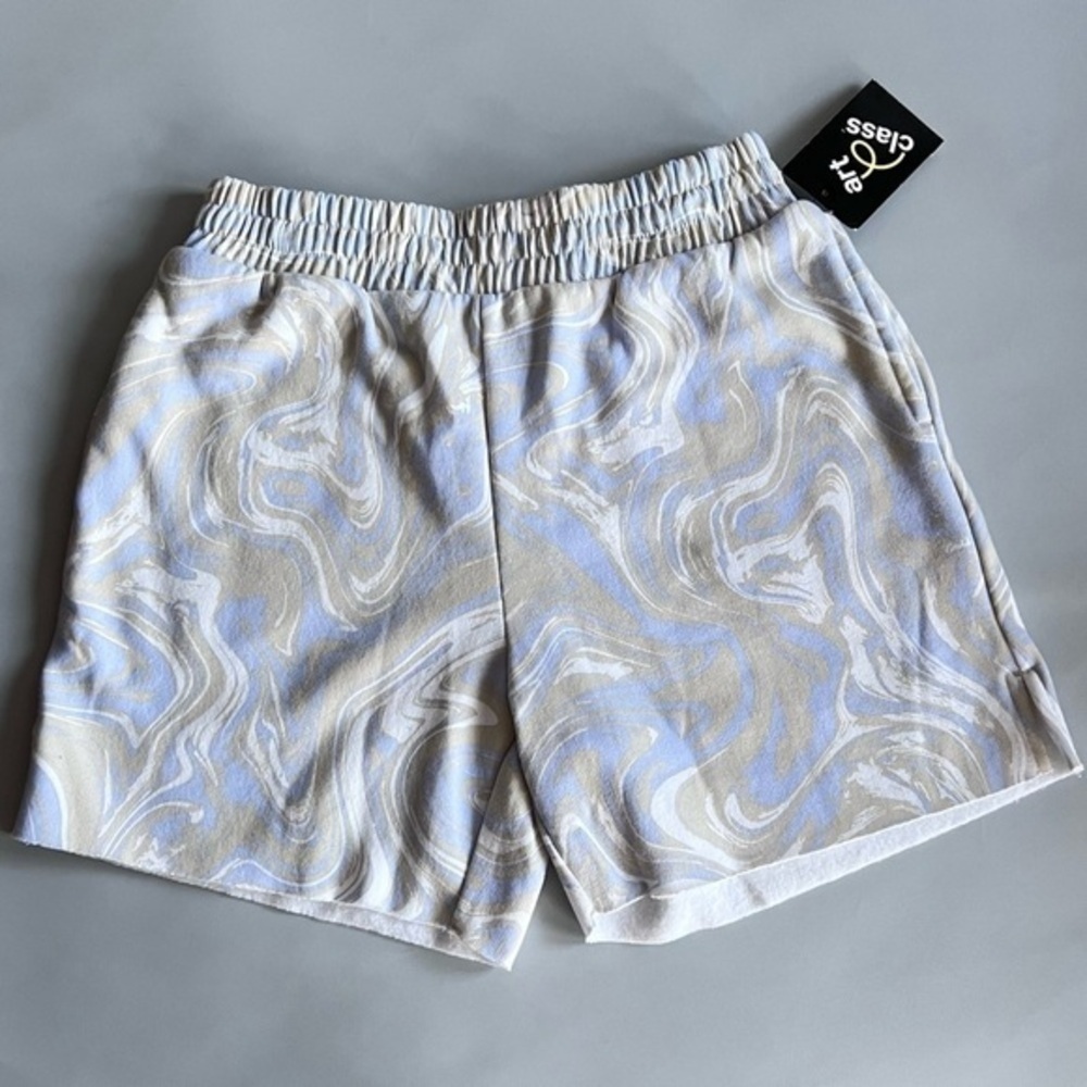 ART Class Kids Fleece Shorts Quaint Blue Marble L